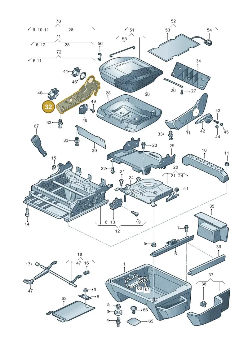 7H5881318G92W — Volkswagen Transp. caravelle (2011-2015) diagram 731881000, position 32