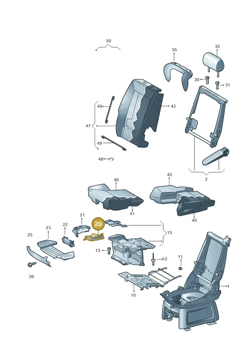 7H5883725 — Volkswagen Transporter Multivan (2019-2024) diagram 679883350, position 20