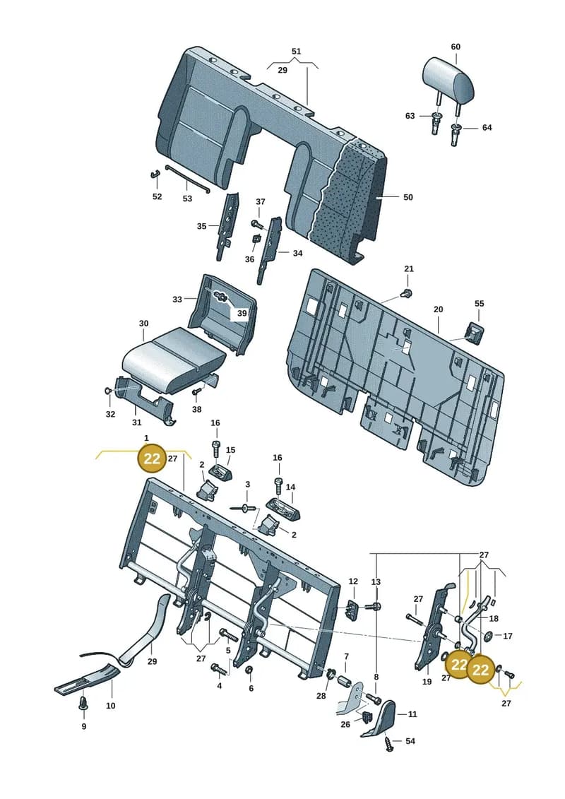 7H5885340A — Volkswagen Transporter Multivan (2019-2024) diagram 7em885600, position 22