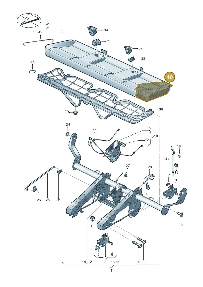 7H5885860C — Volkswagen Transporter Multivan (2019-2024) diagram 861885010, position 40