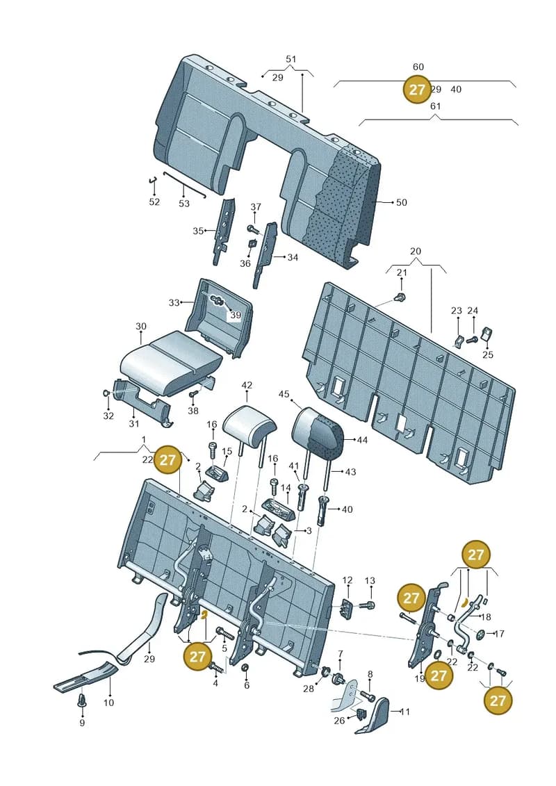 7H5885908 — Volkswagen Transp. caravelle (2011-2015) diagram 410885600, position 27