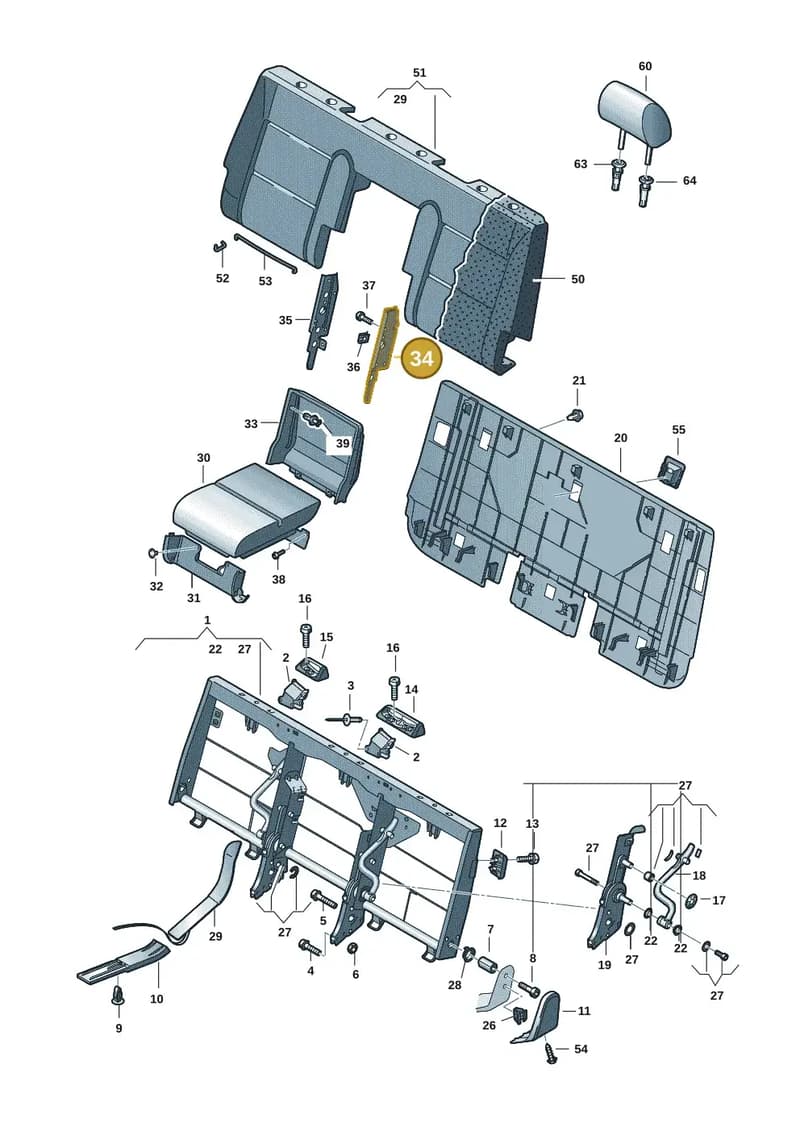 7H5885965B01A — Volkswagen Transporter Multivan (2019-2024) diagram 7em885600, position 34