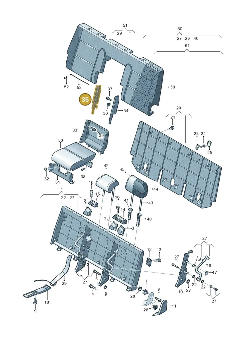 7H5885966B01A — Volkswagen Transp. caravelle (2011-2015) diagram 410885600, position 35
