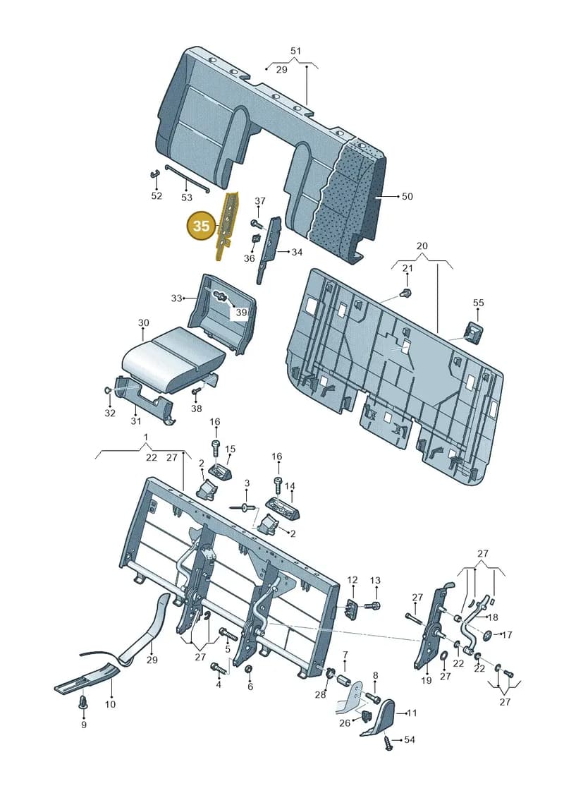 7H5885966B01A — Volkswagen Caravelle (2015-2019) diagram 861885600, position 35