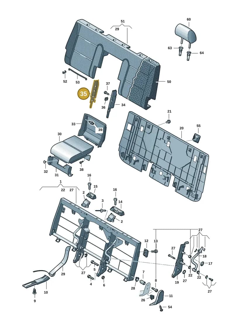 7H5885966B01A — Volkswagen Transporter Multivan (2019-2024) diagram 7em885600, position 35