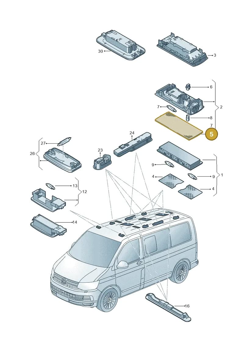 7H5947126 — Volkswagen Caravelle (2015-2019) diagram 861947020, position 5