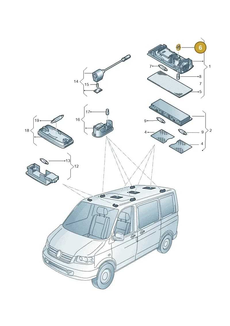 7H5949111 — Volkswagen Transp. caravelle (2011-2015) diagram 731947020, position 6