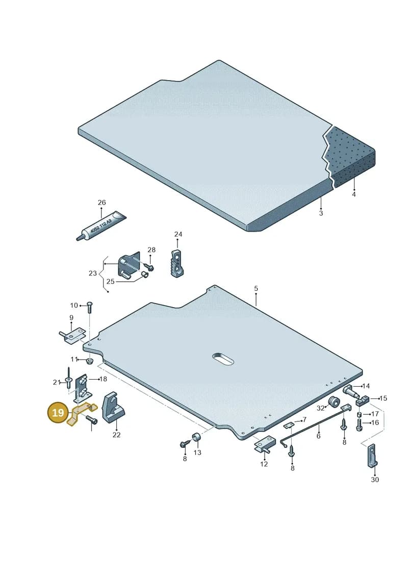 7H7067111B — Volkswagen California Camper (2009-2011) diagram 452067500, position 19