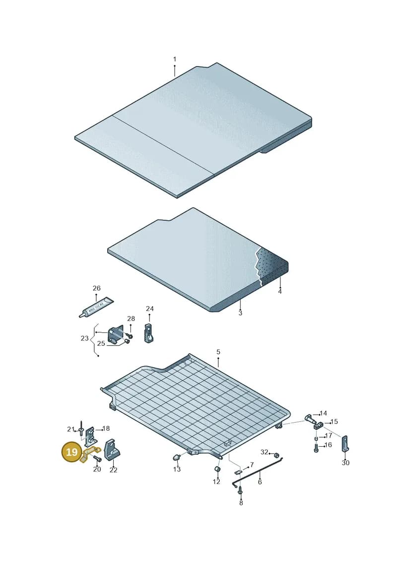 7H7067111B — Volkswagen California (2015-2019) diagram 733067500, position 19