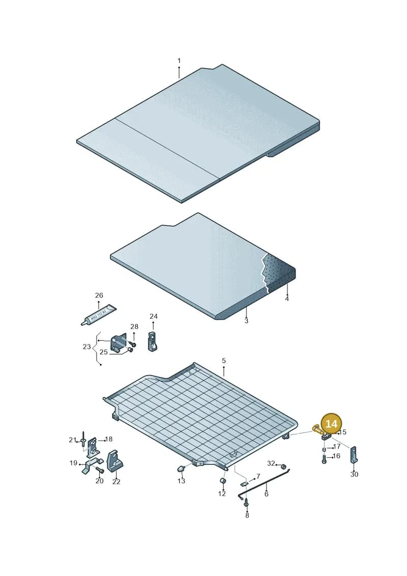 7H7067183A — Volkswagen California (2015-2019) diagram 733067500, position 14