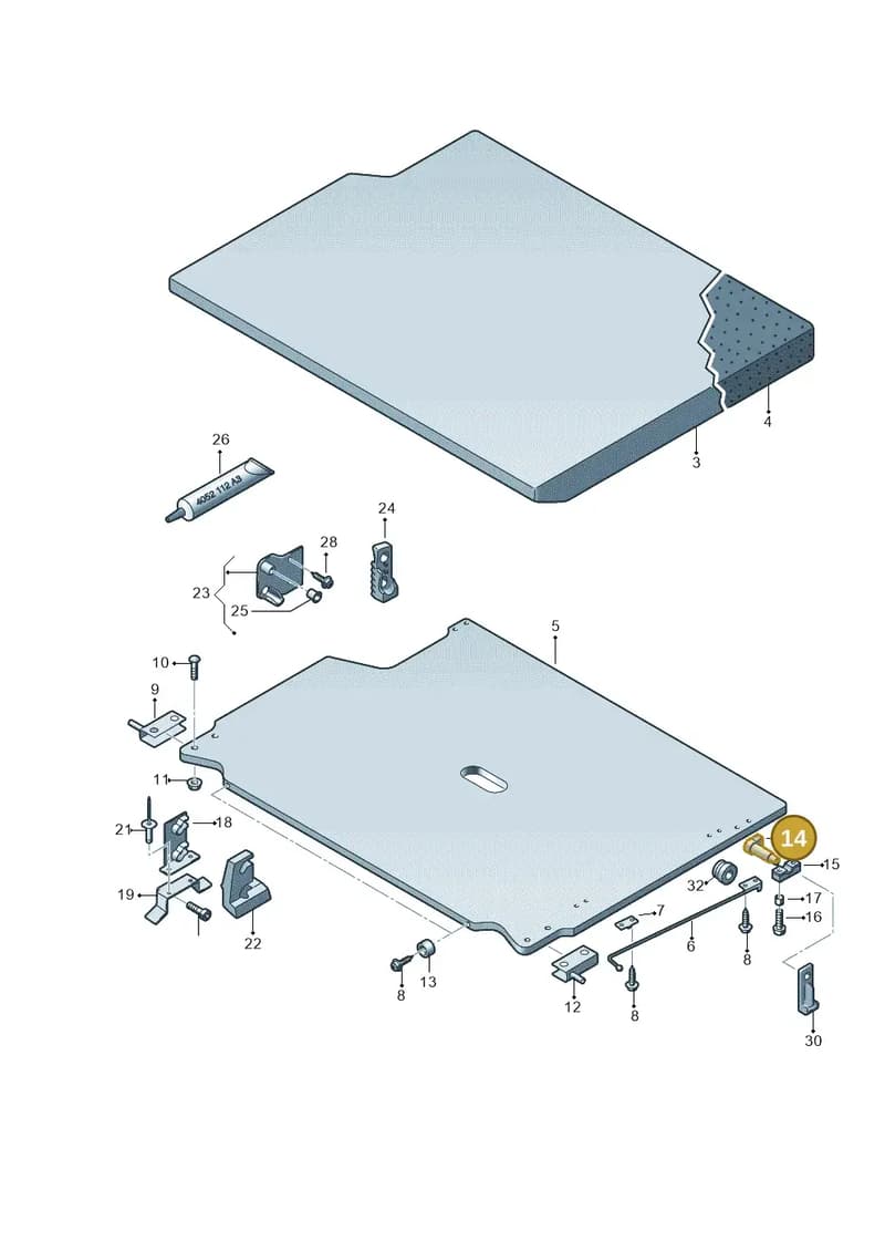 7H7067183B — Volkswagen California Camper (2009-2011) diagram 452067500, position 14