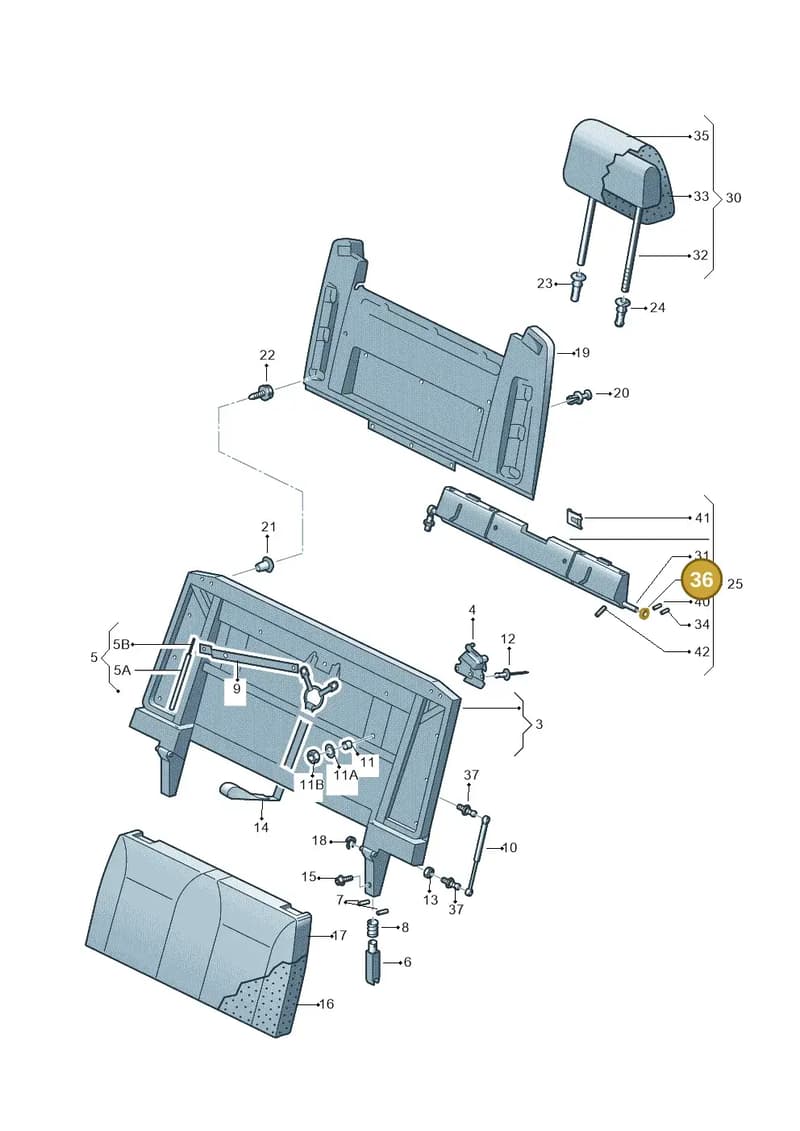 7H7067409B — Volkswagen California Camper (2011-2015) diagram 452067360, position 36
