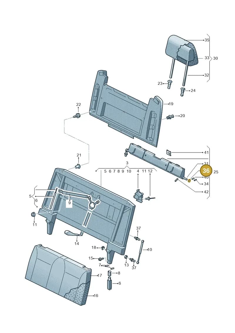 7H7067409B — Volkswagen Caravelle (2019-2024) diagram 871067360, position 36