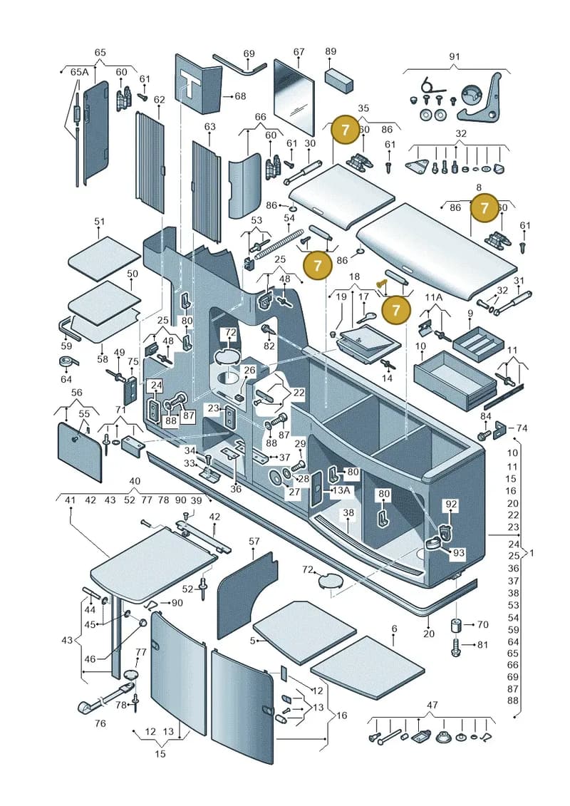 7H7068022 — Volkswagen California Camper (2011-2015) diagram 452068000, position 7