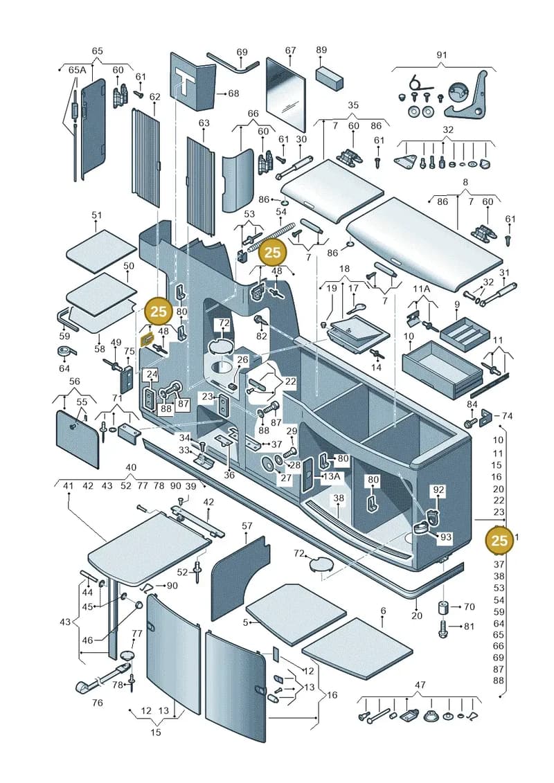 7H7068031 — Volkswagen California Camper (2011-2015) diagram 452068000, position 25