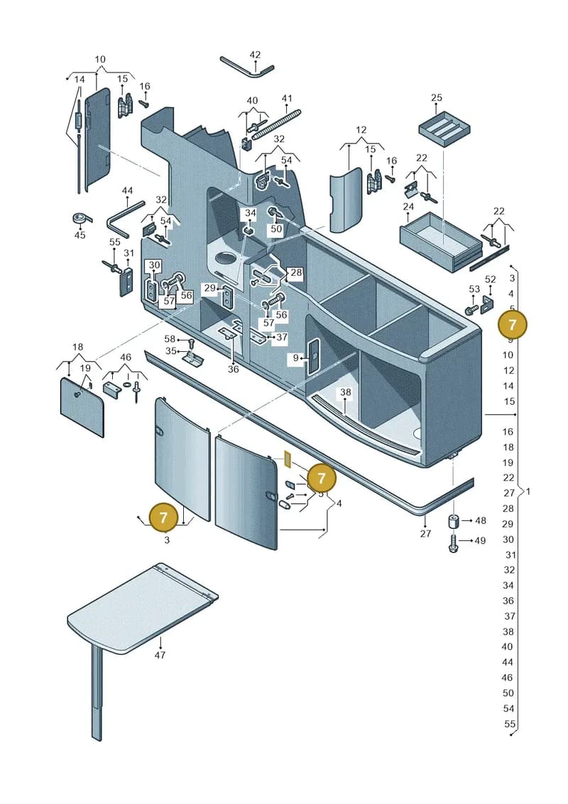 7H7068034 — Volkswagen Caravelle (2019-2024) diagram 613068000, position 7