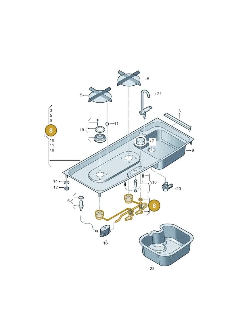 7H7068105A — Volkswagen Caravelle (2019-2024) diagram 733068110, position 8