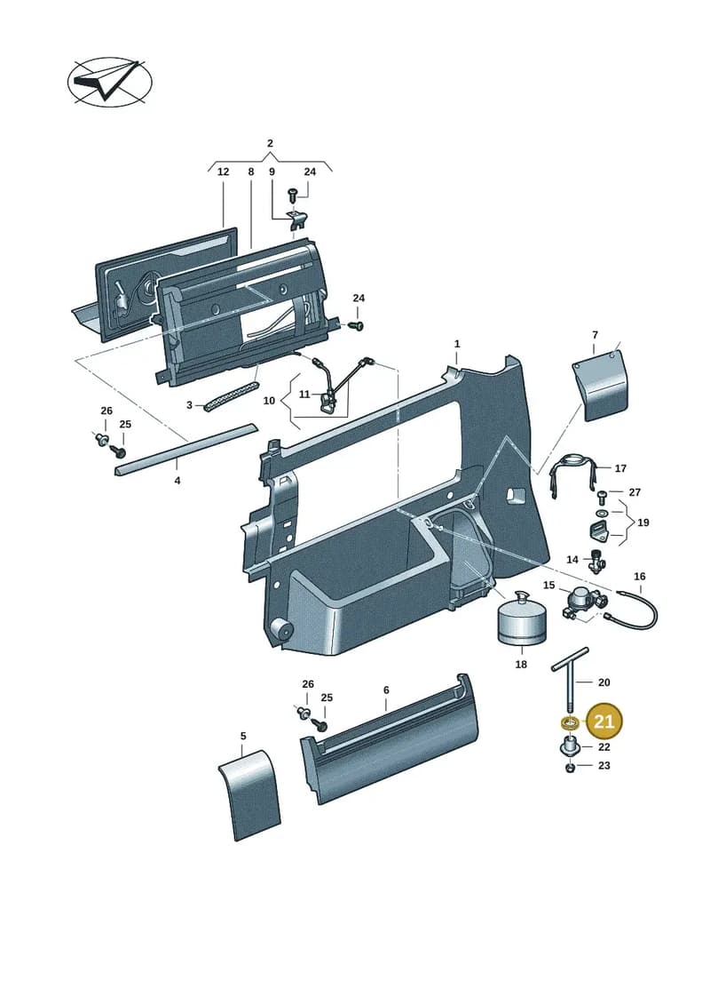 7H7068131 — Volkswagen Caravelle (2019-2024) diagram 7ep068050, position 21