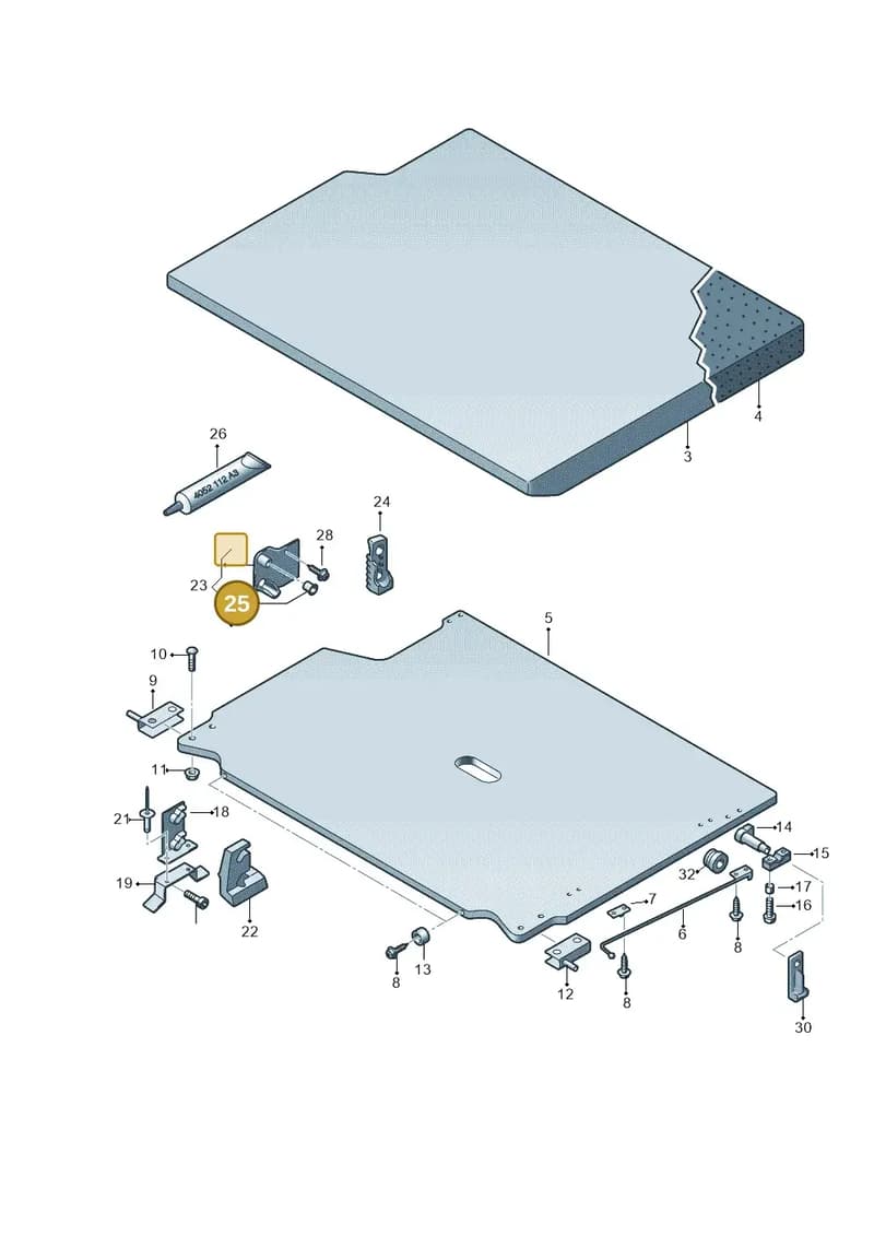 7H7068135A — Volkswagen California Camper (2009-2011) diagram 452067500, position 25
