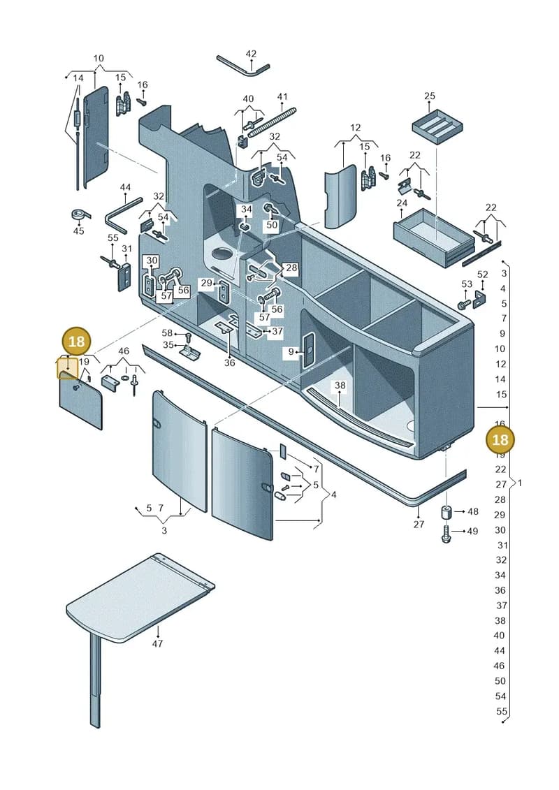 7H7068504A — Volkswagen Caravelle (2019-2024) diagram 613068000, position 18