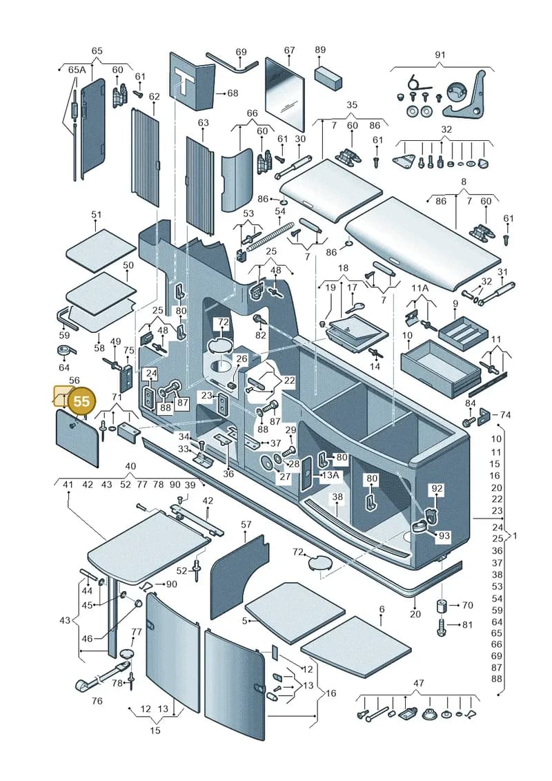 7H7068730 — Volkswagen California Camper (2011-2015) diagram 452068000, position 55