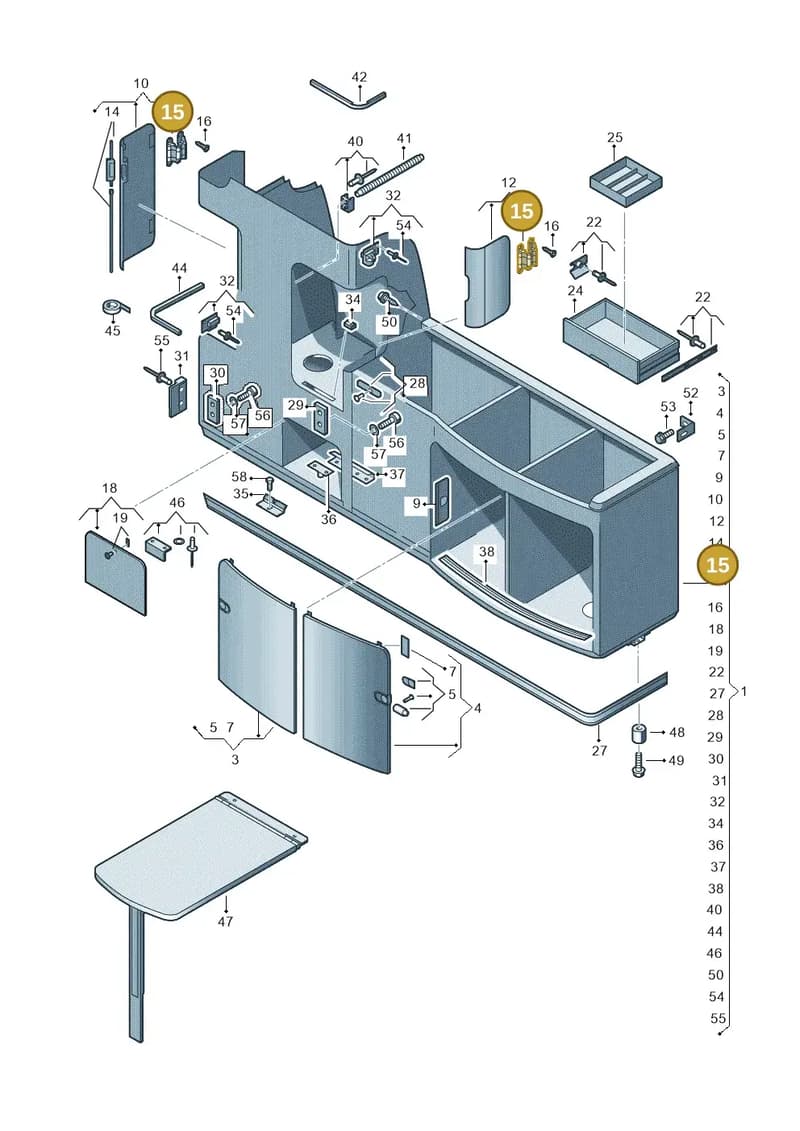 7H7098520A — Volkswagen California (2015-2019) diagram 613068000, position 15