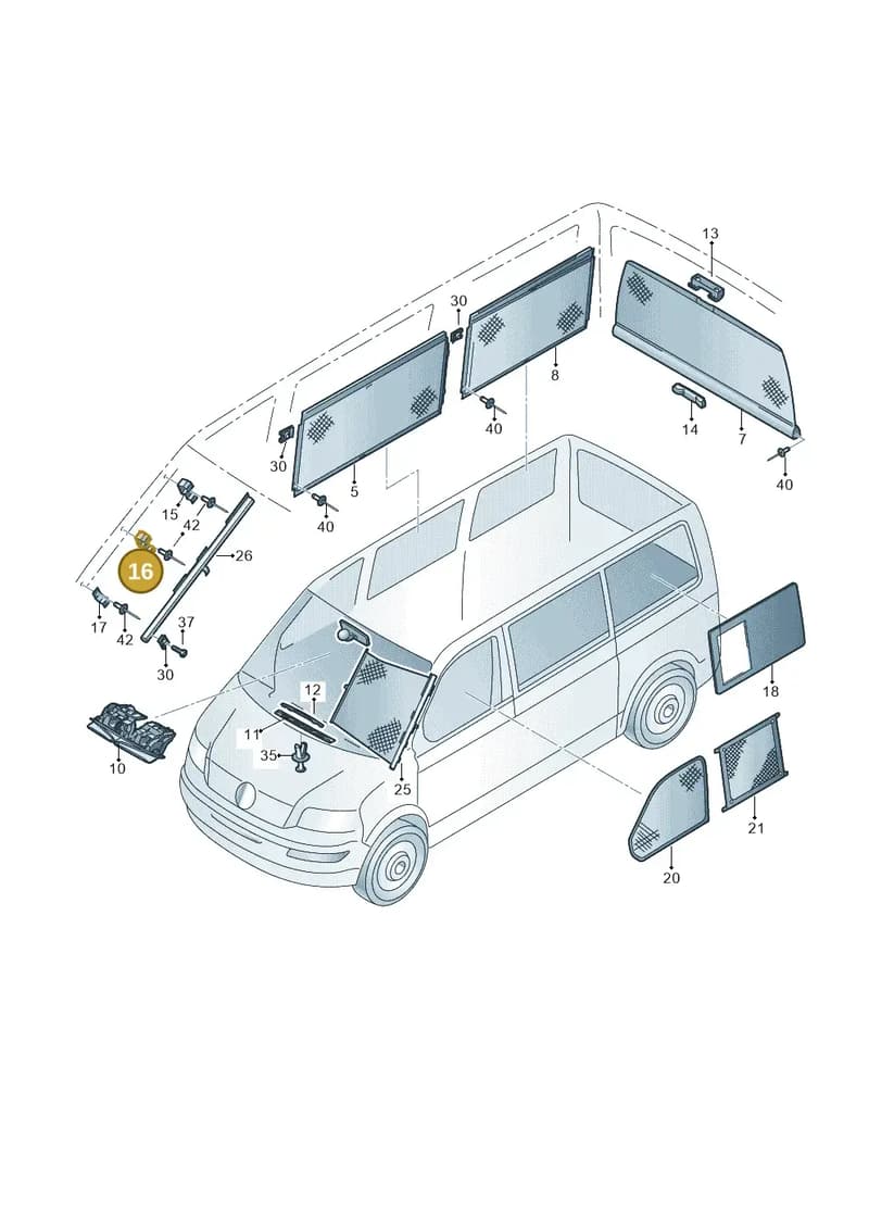 7H7861703A — Volkswagen California (2015-2019) diagram 871861100, position 16