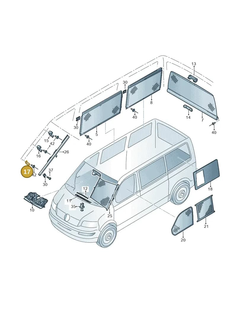 7H7861703B — Volkswagen California (2015-2019) diagram 871861100, position 17