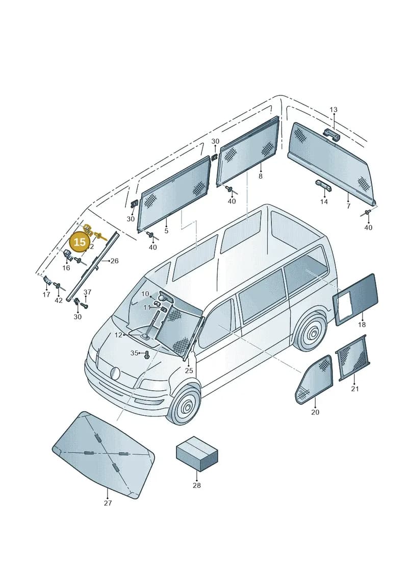 7H7861704 — Volkswagen California Camper (2011-2015) diagram 452861100, position 15