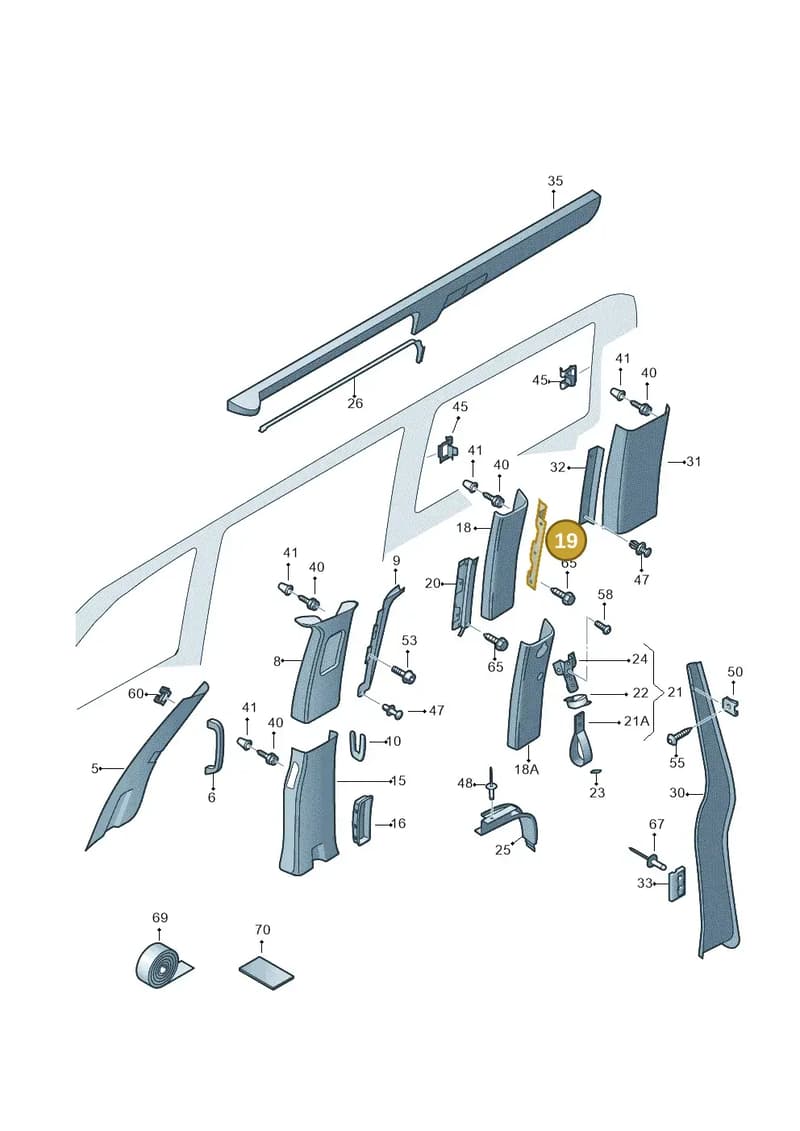 7H7867288E — Volkswagen California Camper (2011-2015) diagram 452867700, position 19