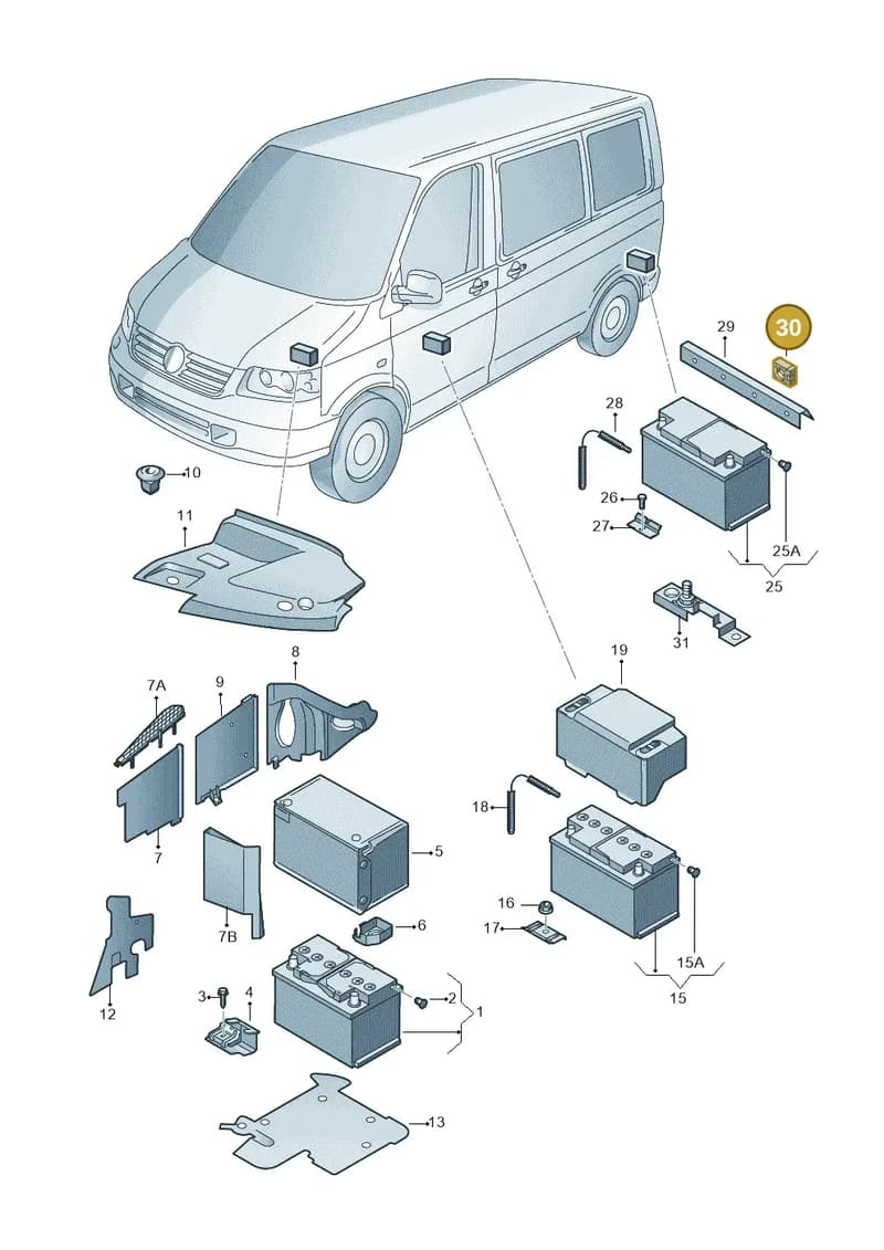 7H7937629A — Volkswagen Transp. caravelle (2011-2015) diagram 731915000, position 30
