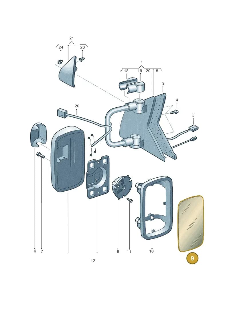 7J0857522B — Volkswagen Transporter Single Cab (2015-2019) diagram 680857450, position 9