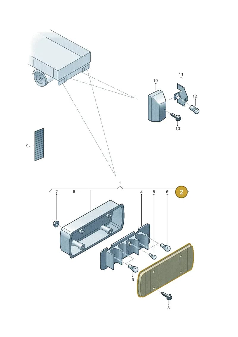 7J0945111A — Volkswagen Transporter Single Cab (2015-2019) diagram 732945000, position 2