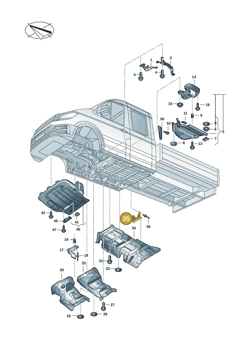 7J7825241 — Volkswagen Transporter Single Cab (2019-2024) diagram 7fp825000, position 35