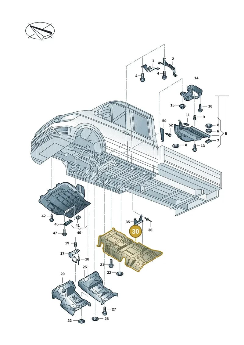 7J7825671 — Volkswagen Transporter Single Cab (2019-2024) diagram 7fp825000, position 30