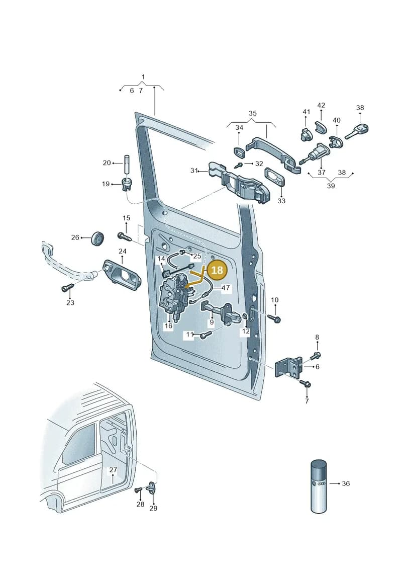 7J7841183A — Volkswagen Transporter Single Cab (2015-2019) diagram 411841000, position 18