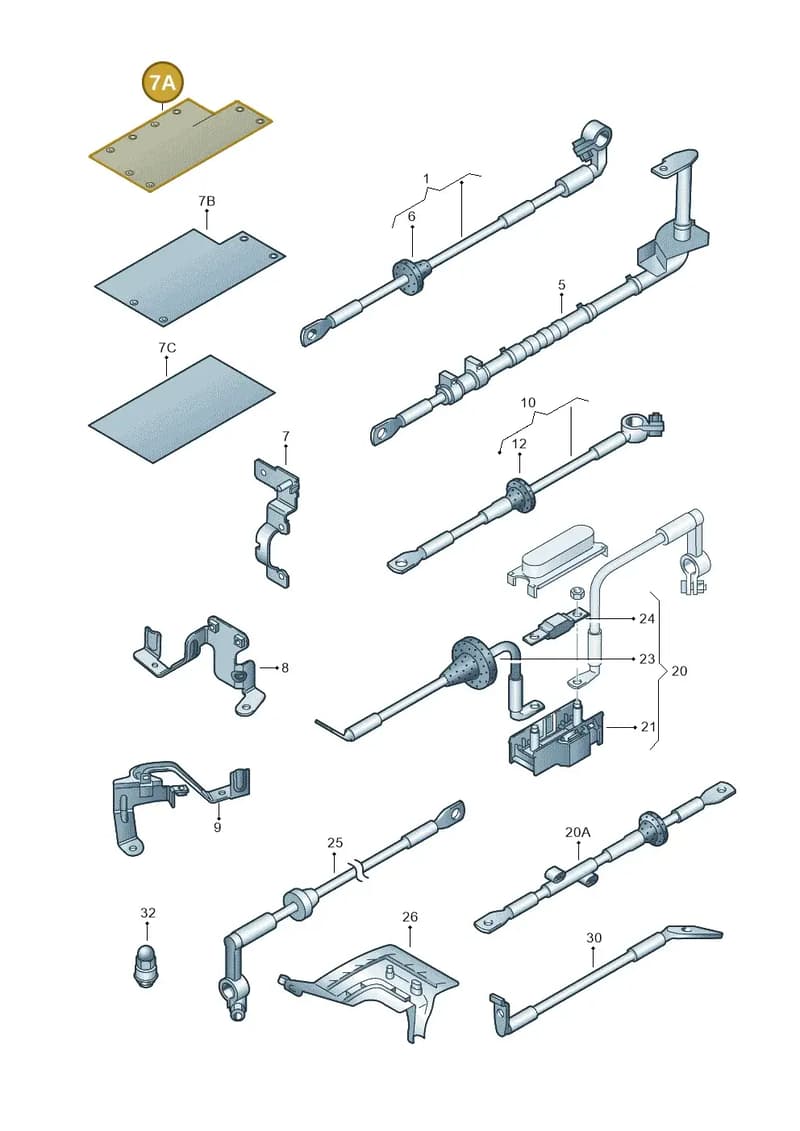 7L0971461 — Volkswagen Touareg                08> (2007-) diagram 274972040, position 7A