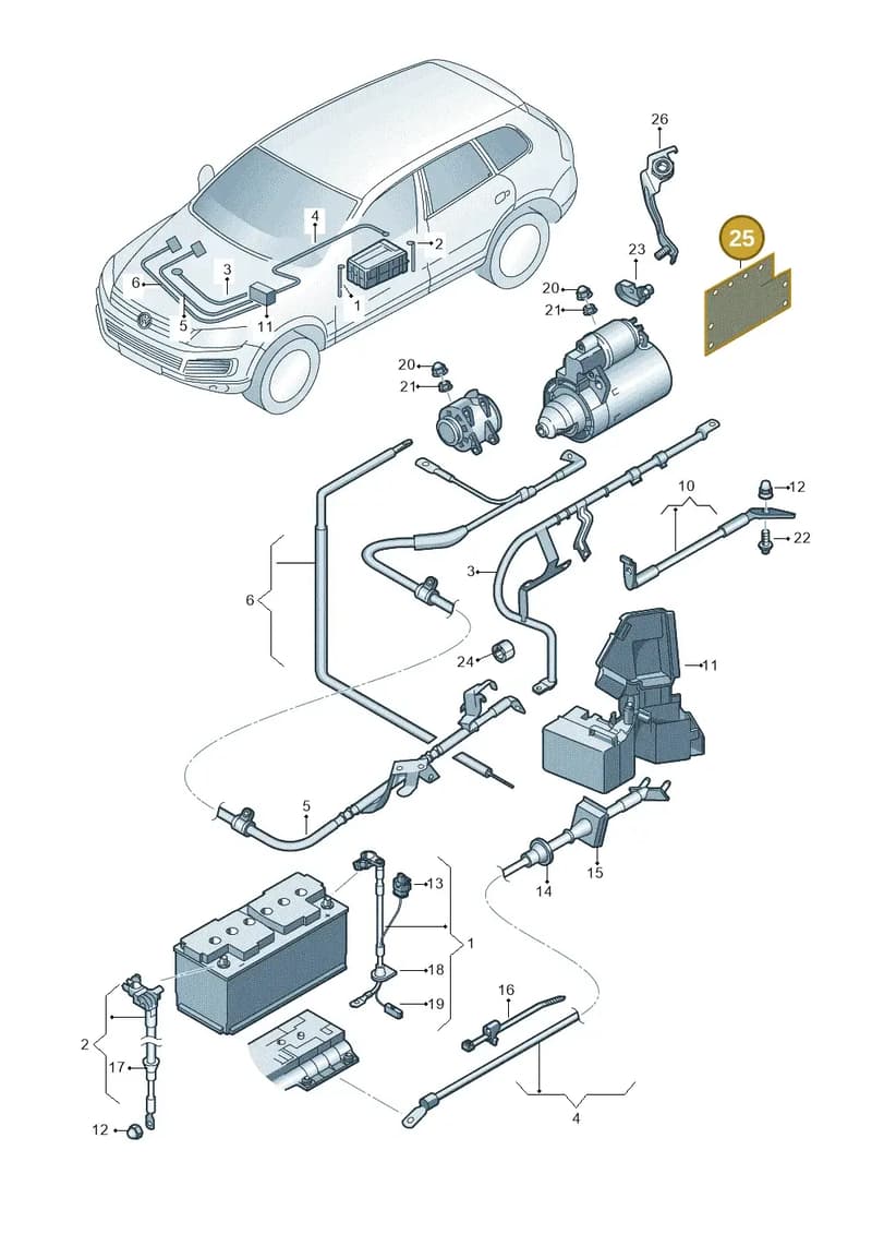 7L0971461 — Volkswagen Touareg (2014-2018) diagram 693971040, position 25