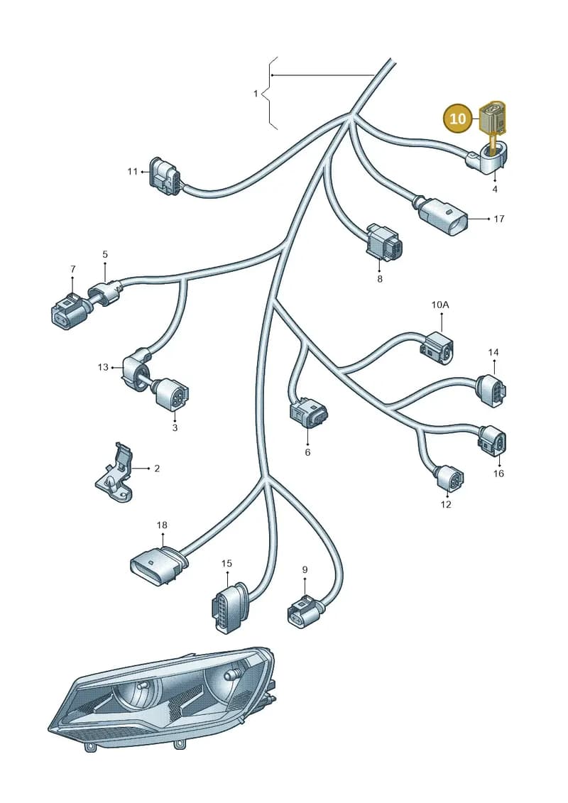 7L0971636A — Volkswagen Touareg (2014-2018) diagram 693971650, position 10