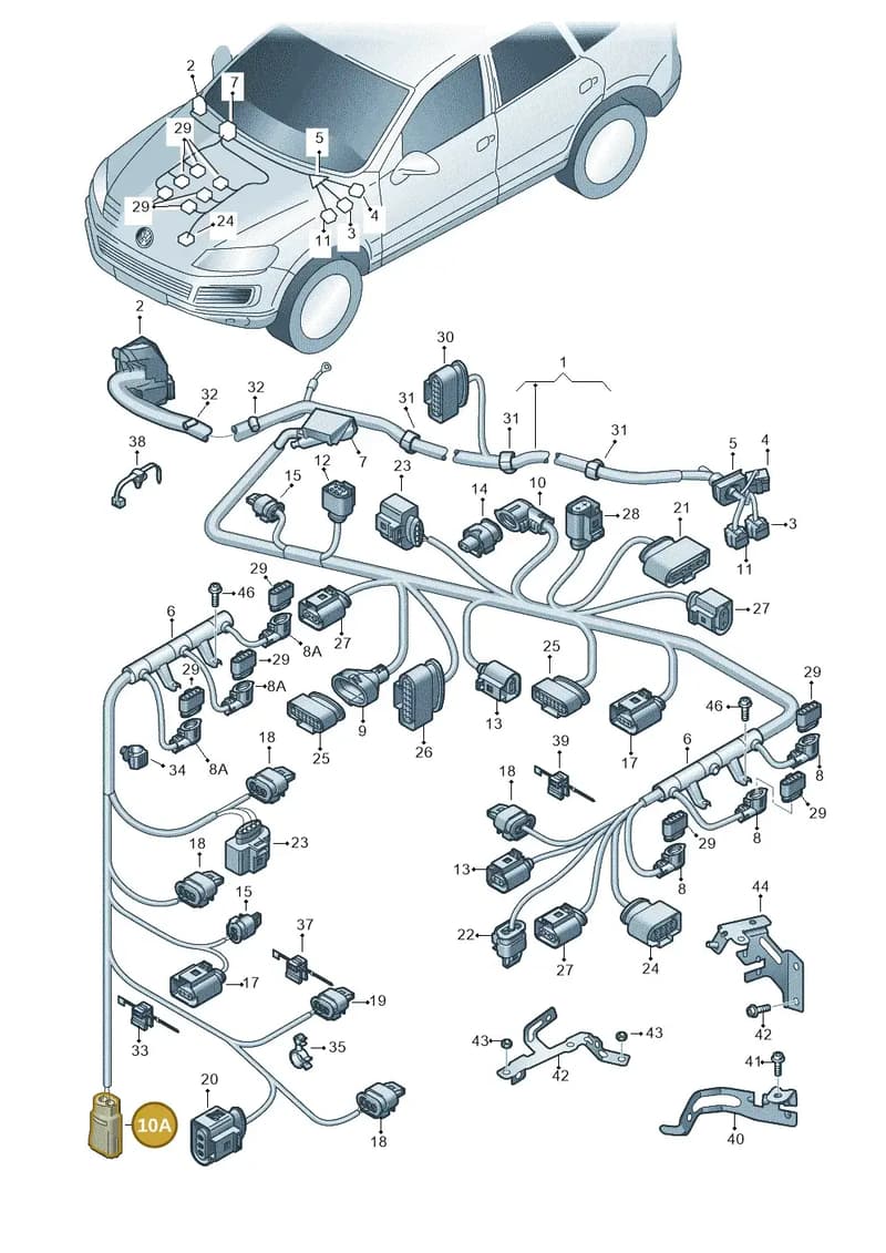 7L0971946A — Volkswagen Touareg (2014-2018) diagram 693971140, position 10A