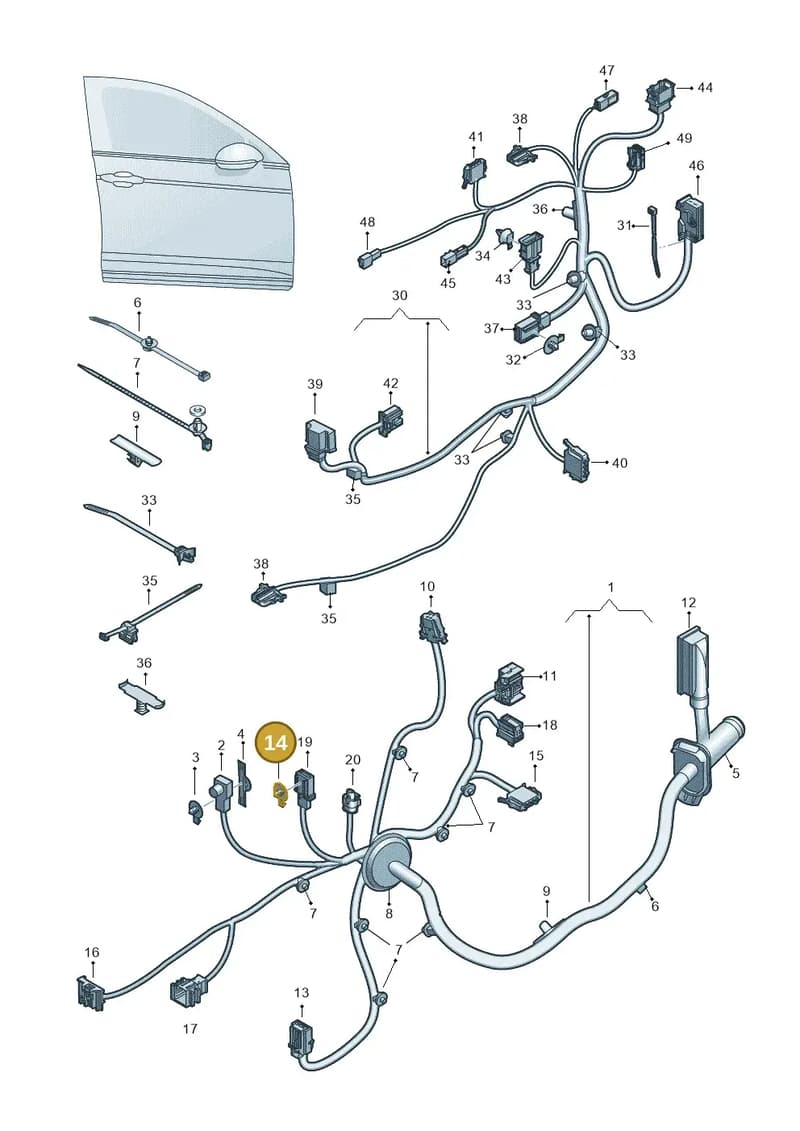 7L0972849 — Volkswagen Arteon (2017-2025) diagram 828972350, position 14