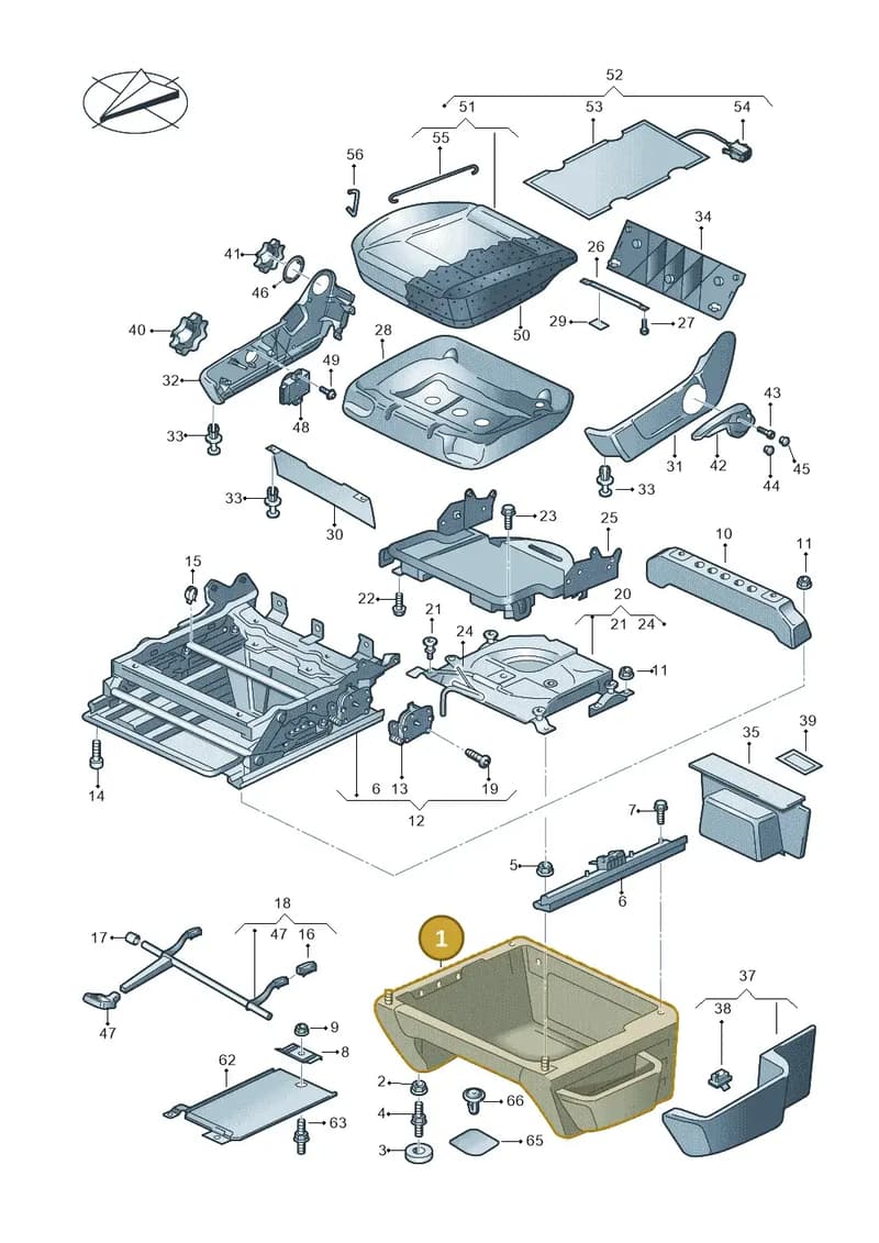 7L1881677N01A — Volkswagen Caravelle (2019-2024) diagram 861881000, position 1