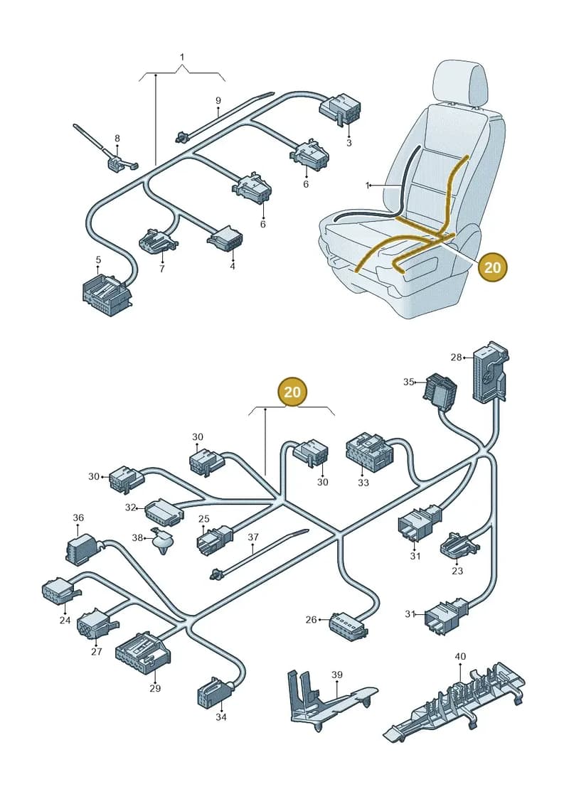 7L2971392 — Volkswagen Caravelle (2019-2024) diagram 861972270, position 20