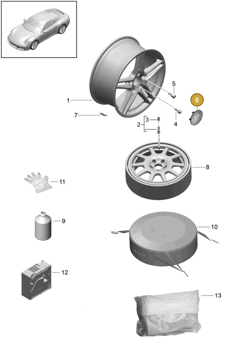 7L5601151C9A — Porsche 991 II Carrera 4 (2016-2019) diagram p47601000, position 6