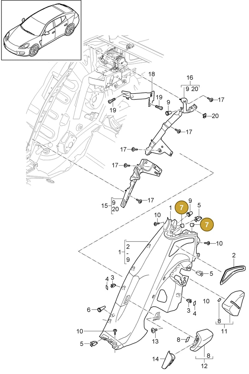7L5853437OH7 — Porsche Panamera (2009-2016) diagram p35807030, position 7