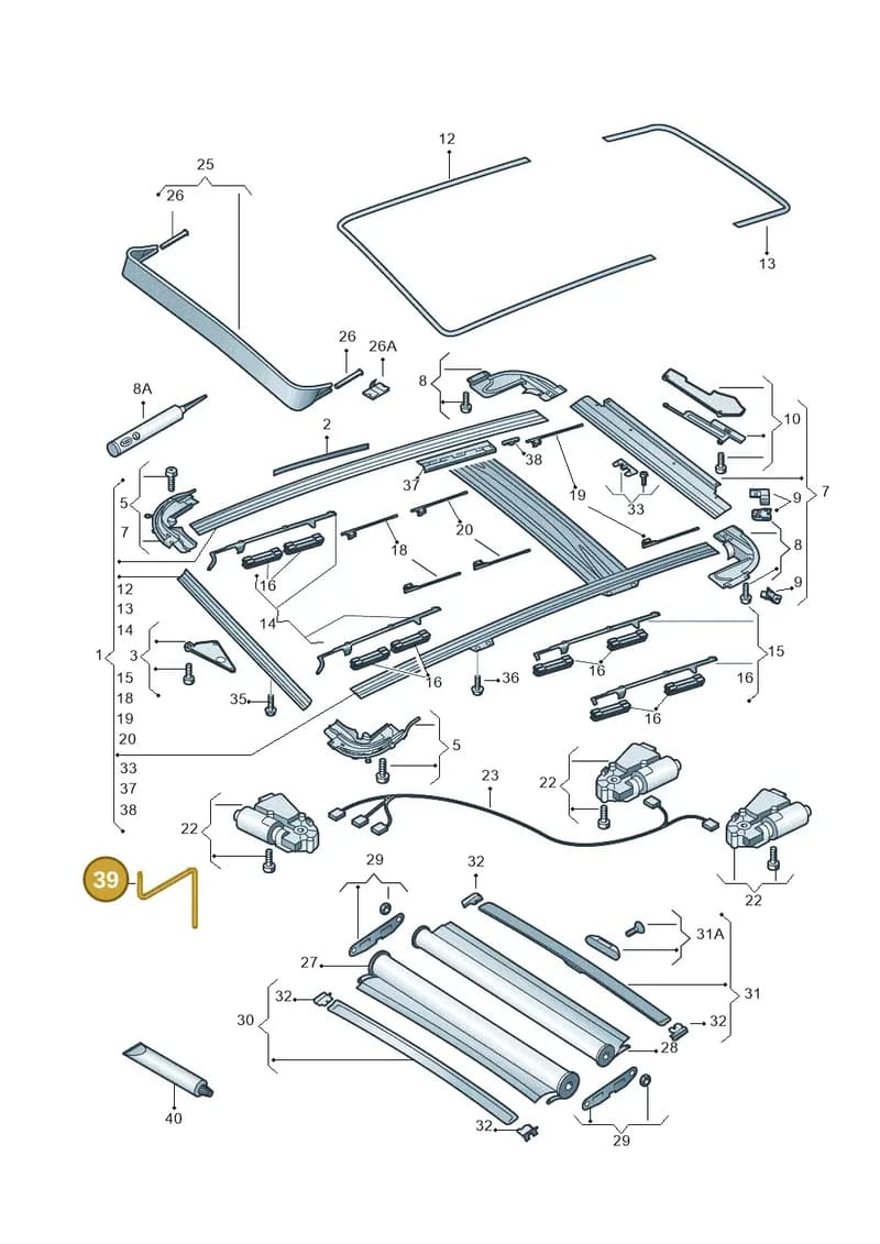 7L5875699A — Audi Q7 qu. 3.0 TDI (2009-2015) diagram 493877000, position 39