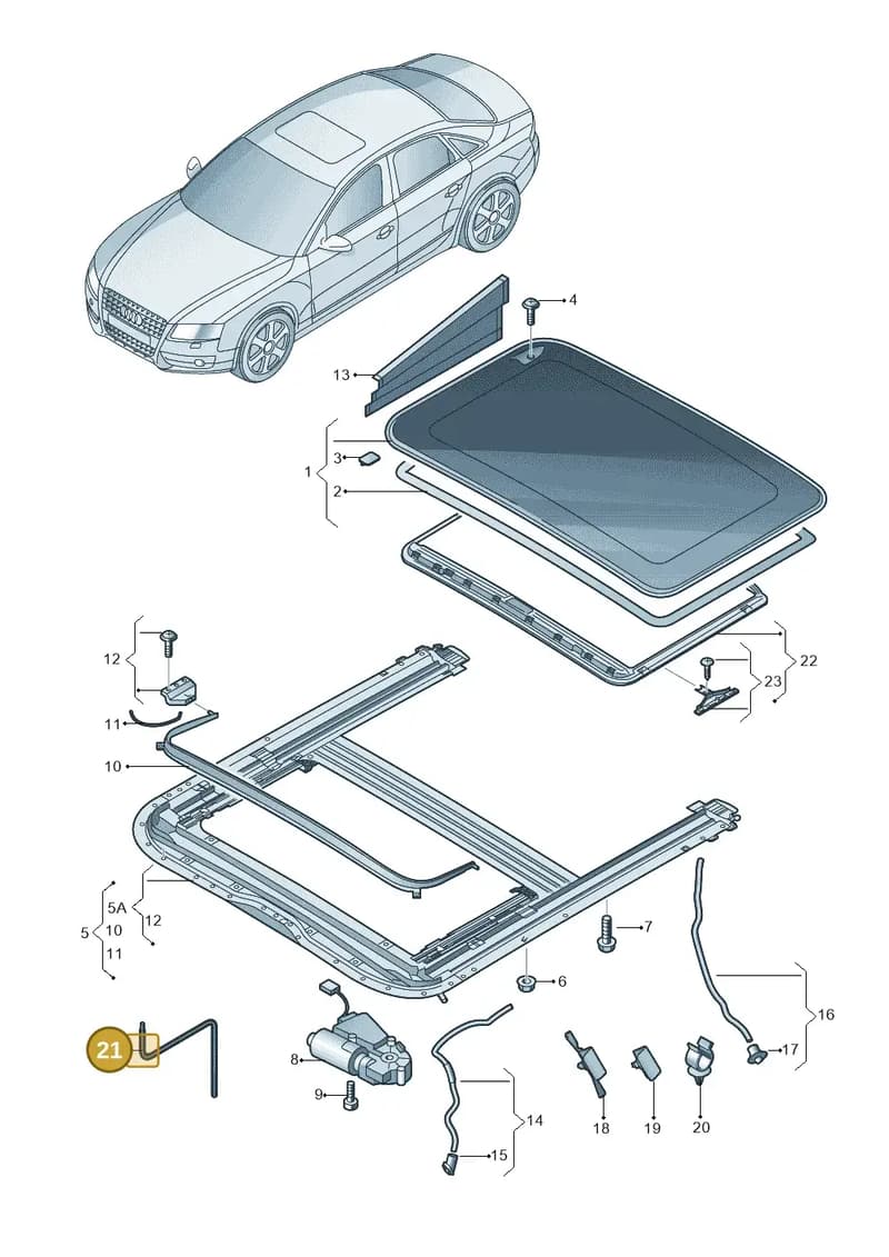 7L5875699A — Audi A4                08> (2007-) diagram 636877000, position 21