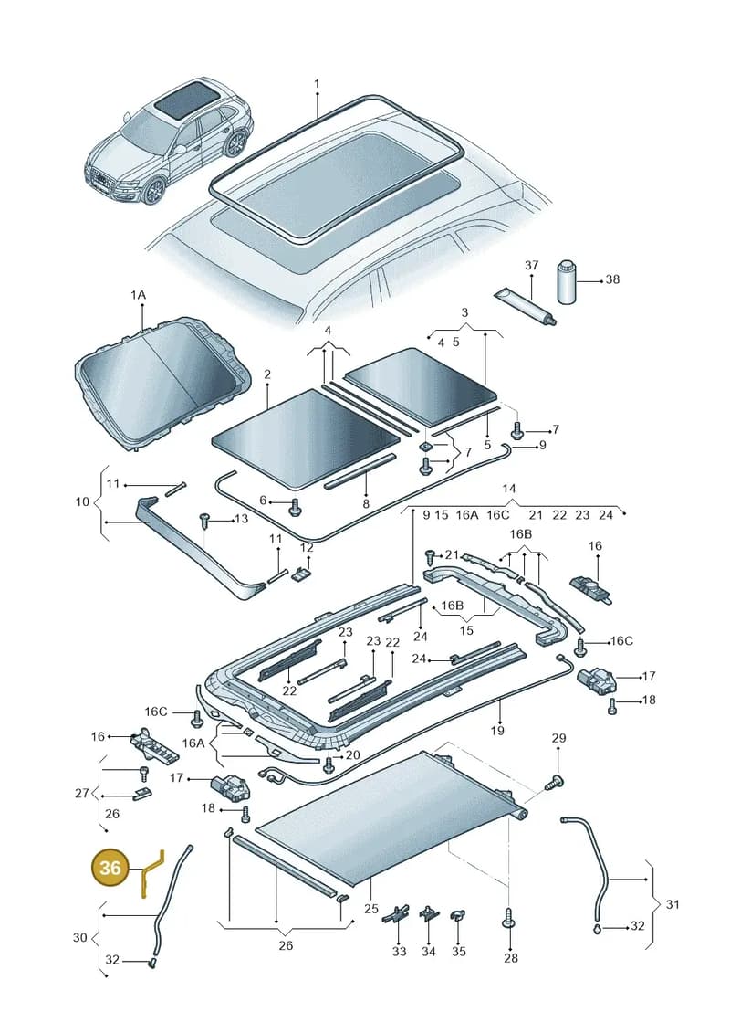 7L5875699A — Audi Q5 (2009-2018) diagram 687877000, position 36