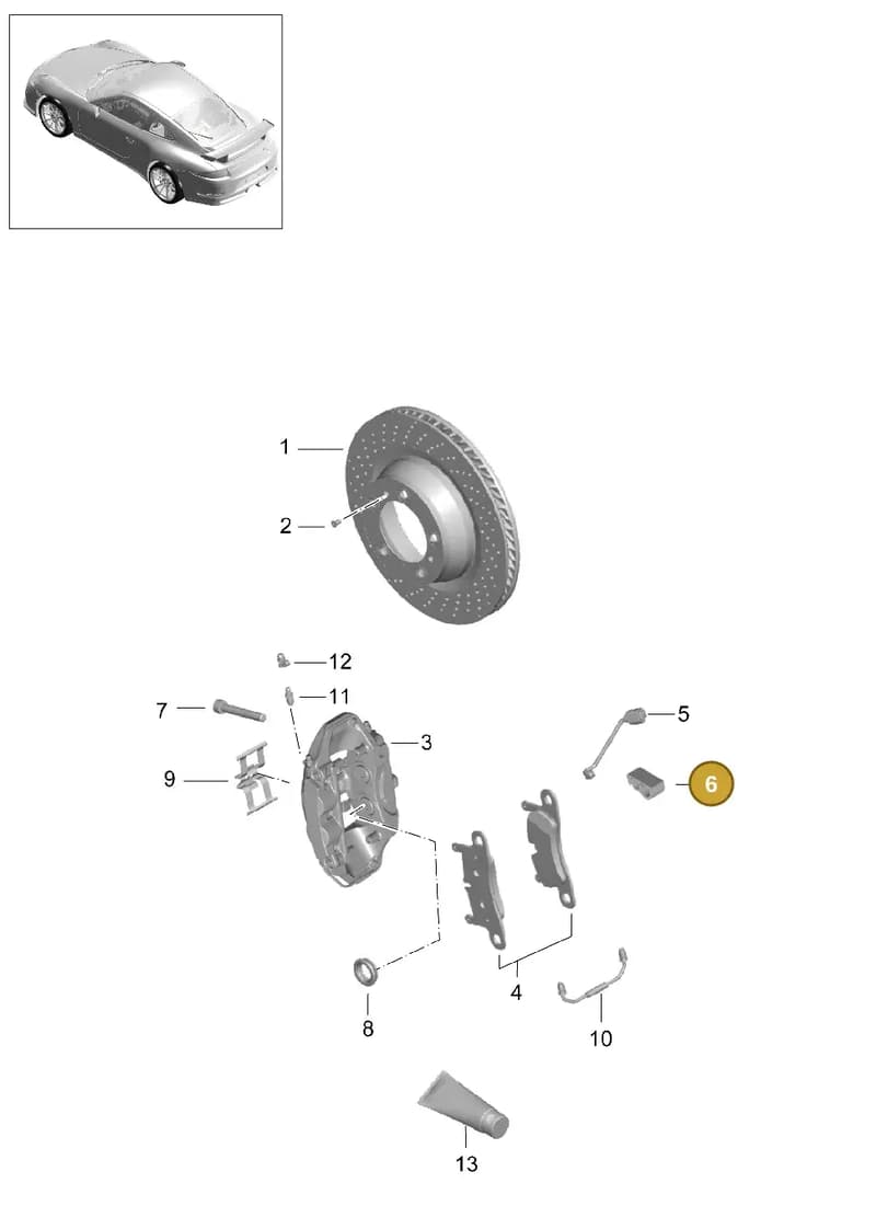 7L5907323A — Porsche 911 (2013-2020) diagram p41603000, position 6