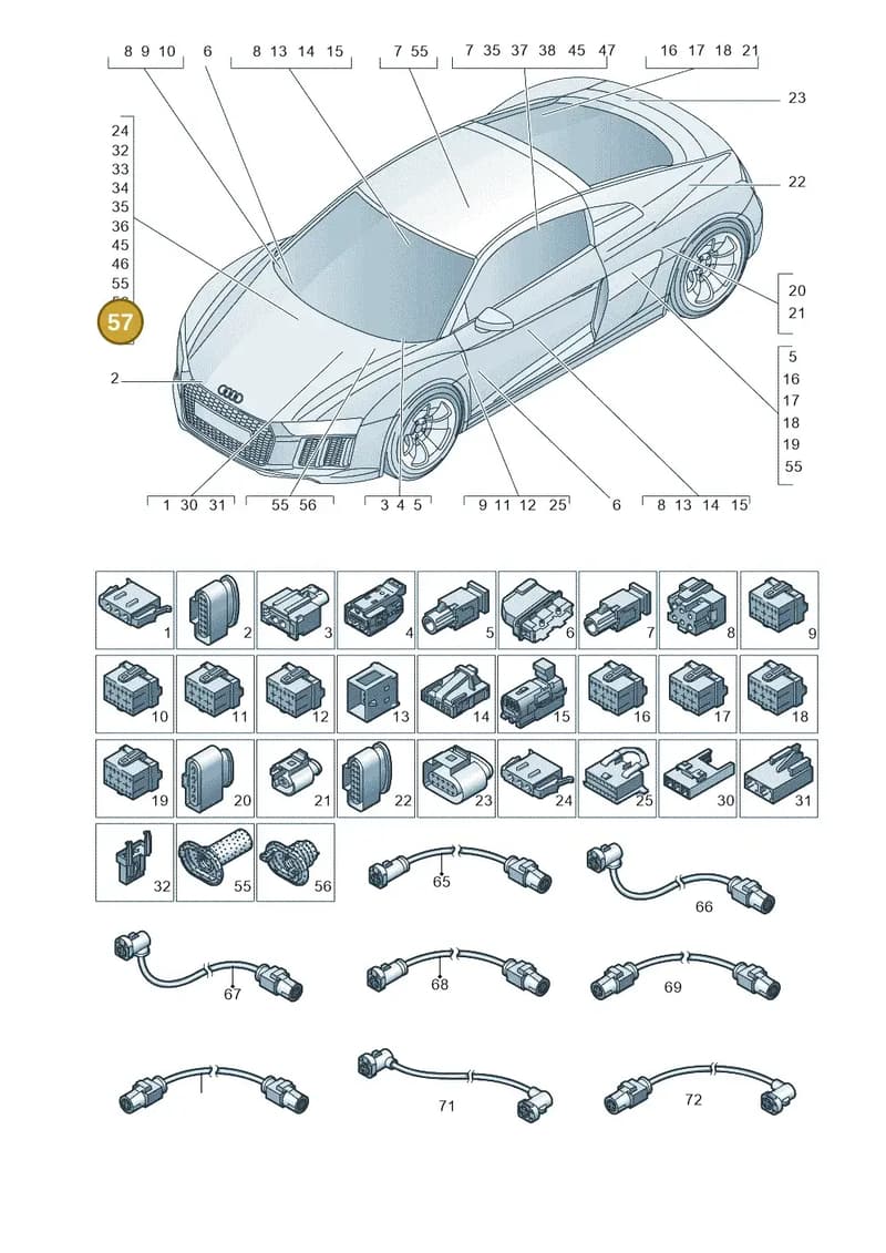 7L5971864 — Audi R8 Spyder (2015-2024) diagram 872971790, position 57